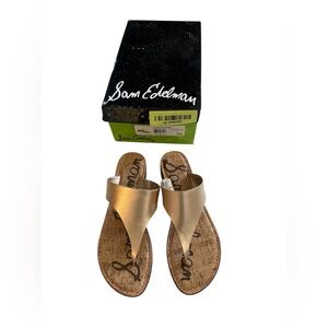 Sam Edelman Metallic Jaynee Gold Slide Sandals